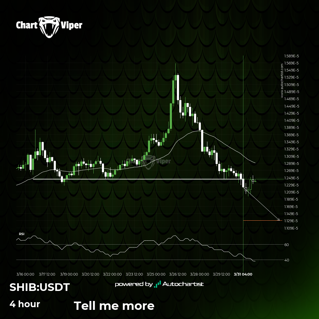 Confirmed breakout on Shiba Inu 4 hour chart