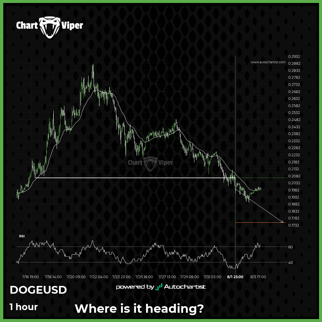 Dogecoin - support line broken at 2025-08-02T00:00:00.000Z