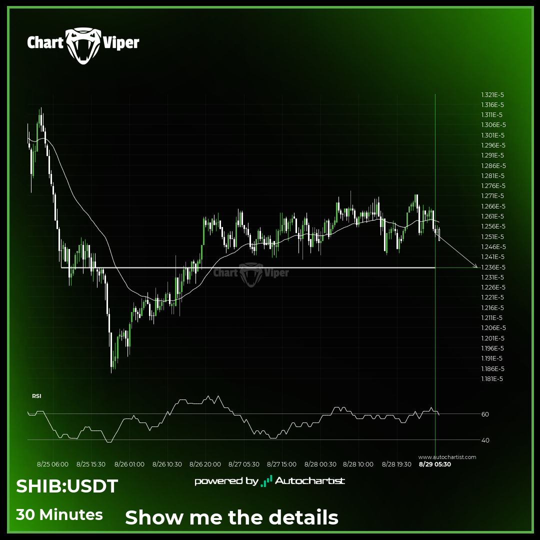 A potential bearish movement on Shiba Inu
