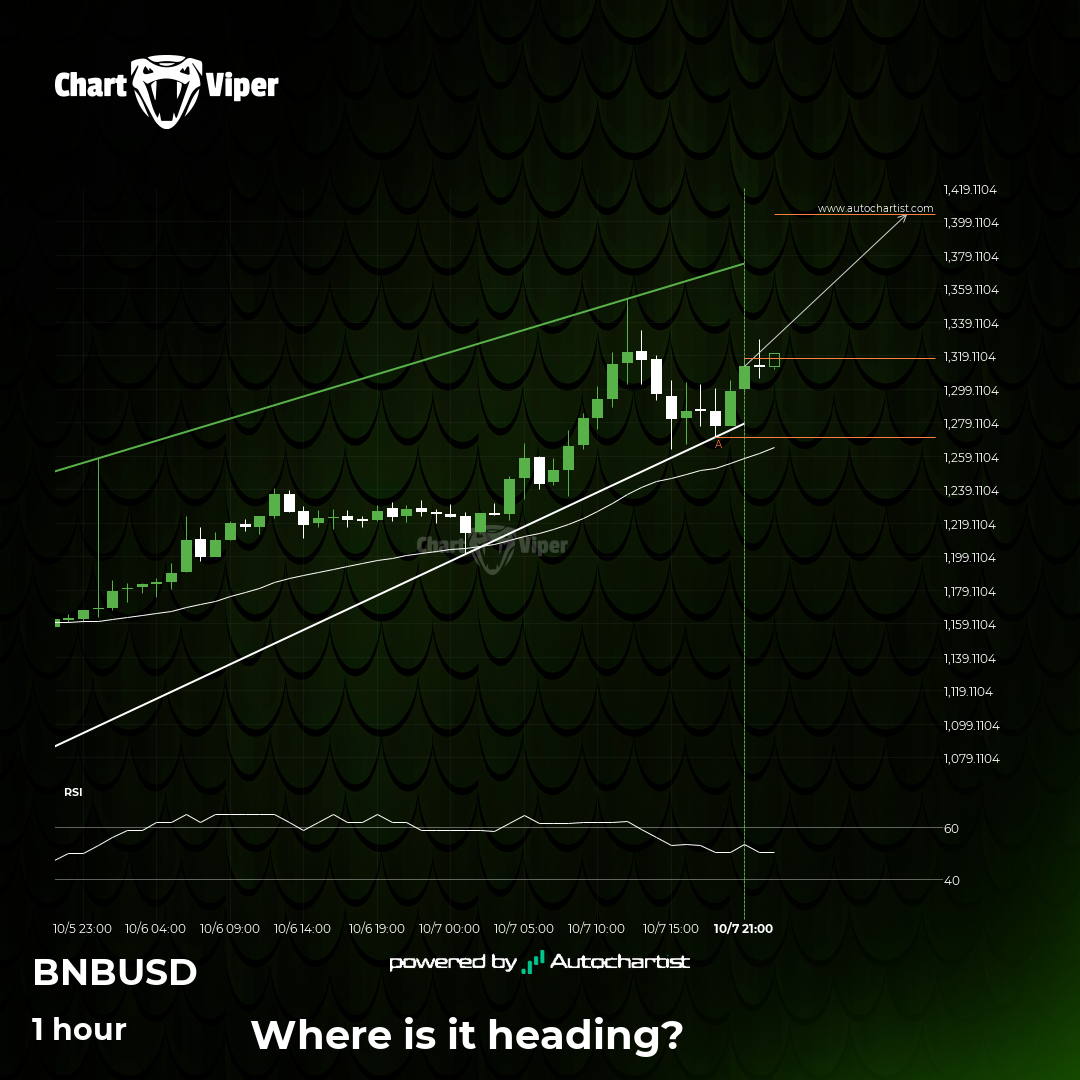 Binance - getting close to resistance of a Rising Wedge