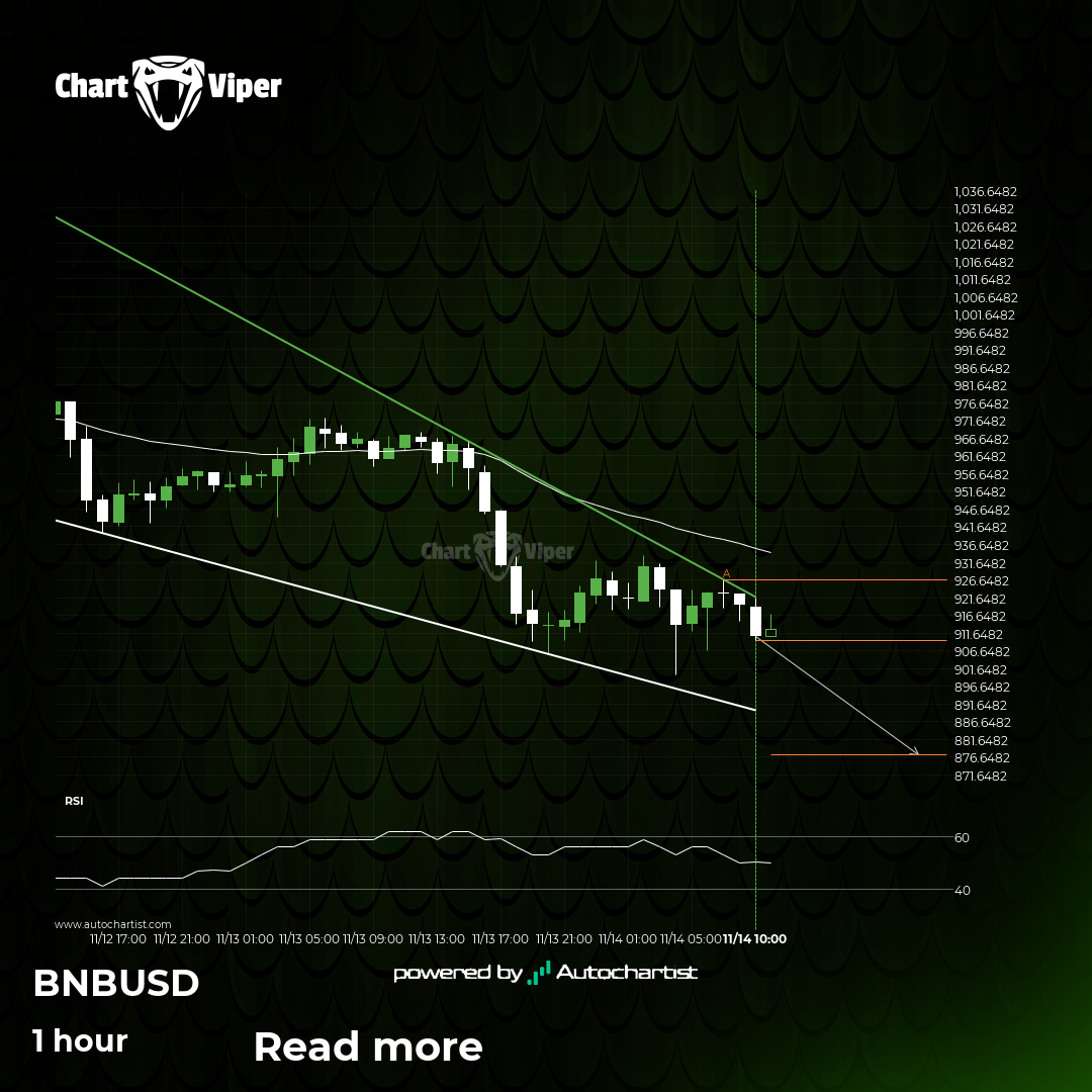 Possible breach of the support level for Binance